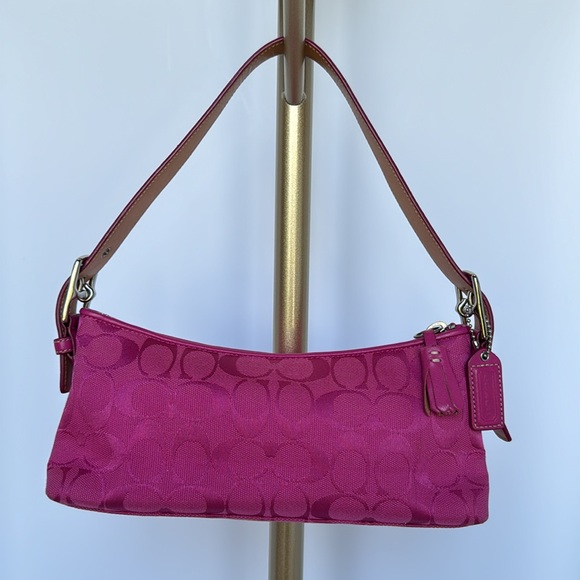 Coach Handbag- Official Coach Handbag, Pink, Canvas Shoulder Handbag, Pretty! - Picture 2 of 11